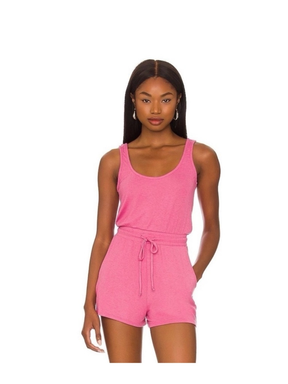 Lovers + Friends Pink Sleeveless Tank Romper